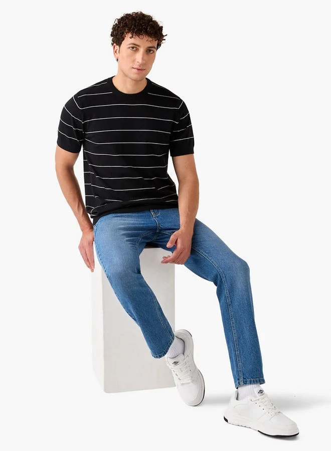 سبلاش فيڤ تي شيرت بياقة دائرية مخطط